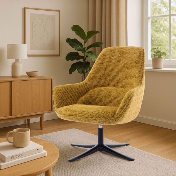 TIFFANY ΠΟΛΥΘΡΟΝΑ ΠΕΡΙΣΤΡΕΦΟΜΕΝΗ ΚΙΤΡΙΝΟ ΜΕ PATTERN 80x75x90cm 01-3534 - Image 2