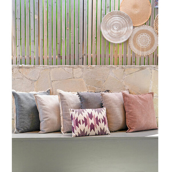 LIBELL 2 ΔΙΑΚΟΣΜΗΤΙΚΟ ΜΑΞΙΛΑΡΙ 45x45cm ΥΦΑΣΜΑ ΓΚΡΙ ΜΠΕΖ 017328 - Image 2