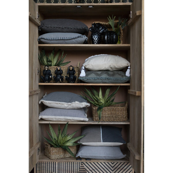 LIBELL 2 ΔΙΑΚΟΣΜΗΤΙΚΟ ΜΑΞΙΛΑΡΙ 45x45cm ΥΦΑΣΜΑ ΓΚΡΙ ΜΠΕΖ 017328 - Image 3