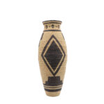 INKA ΒΑΖΟ 19x19x47cm POLYRESIN ΦΥΣΙΚΟ ΜΑΥΡΟ 018493
