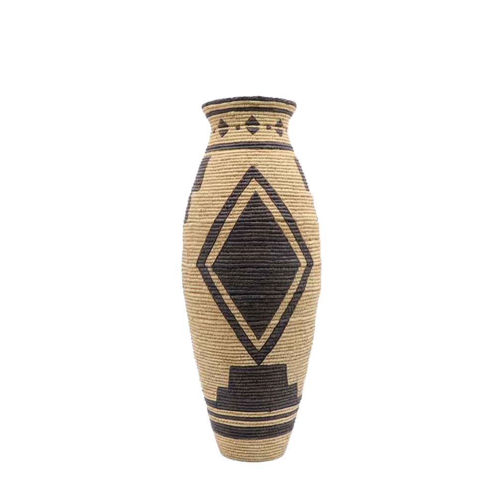 018493-CScOf-first-_1 INKA ΒΑΖΟ 19x19x47cm POLYRESIN ΦΥΣΙΚΟ ΜΑΥΡΟ 018493 - Image 1