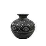 MAYA ΒΑΖΟ 25x25x22cm POLYRESIN ΜΑΥΡΟ ΛΕΥΚΟ 018532