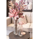 FORME ΒΑΖΟ 14x14x28cm ΓΥΑΛΙ ΡΟΖ ΠΡΑΣΙΝΟ 019581 - Image 4