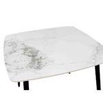 QUADRO ΤΡΑΠΕΖΙ ΛΕΥΚΟ ΜΕ ΟΨΗ ΜΑΡΜΑΡΟΥ 90x90x77cm 02-0671 - Image 2