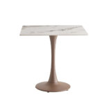 COCOA ΤΡΑΠΕΖΙ ΑΣΠΡΟ ΜΑΡΜΑΡΟ 80x80x75cm 02-0711