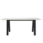 NOTTE ΤΡΑΠΕΖΙ ΛΕΥΚΟ ΠΕΤΡΑ ΜΑΥΡΟ 180x90x76cm 02-0714 - Image 2