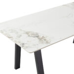 NOTTE ΤΡΑΠΕΖΙ ΛΕΥΚΟ ΠΕΤΡΑ ΜΑΥΡΟ 180x90x76cm 02-0714 - Image 3