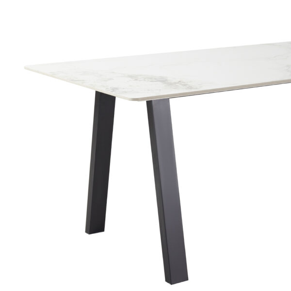 NOTTE ΤΡΑΠΕΖΙ ΛΕΥΚΟ ΠΕΤΡΑ ΜΑΥΡΟ 180x90x76cm 02-0714 - Image 4