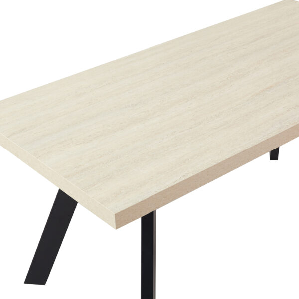 LITHOS ΤΡΑΠΕΖΙ BEIGE ΜΑΥΡΟ 180x90x76cm 02-0715 - Image 3