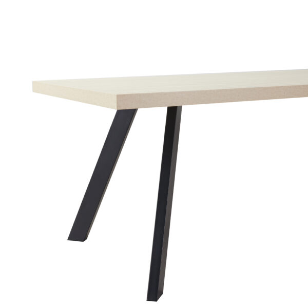 LITHOS ΤΡΑΠΕΖΙ BEIGE ΜΑΥΡΟ 180x90x76cm 02-0715 - Image 4