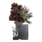 GRAVIR GREY ΒΑΖΟ 16x12x33cm ΓΥΑΛΙ ΓΚΡΙ 020136 - Image 2