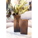 GRAVIR HONEY ΒΑΖΟ 16x12x44cm ΓΥΑΛΙ ΚΑΦΕ 020137 - Image 2