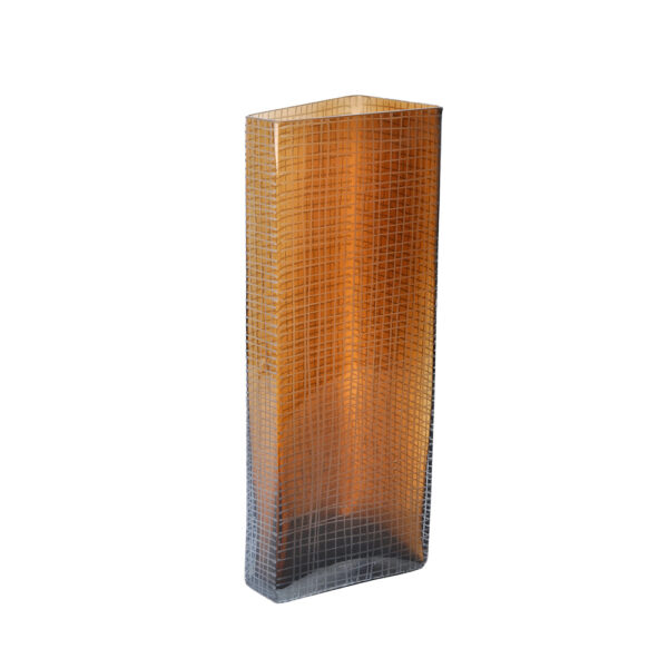 GRAVIR HONEY ΒΑΖΟ 16x12x44cm ΓΥΑΛΙ ΚΑΦΕ 020137 - Image 4