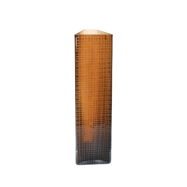 GRAVIR HONEY ΒΑΖΟ 16x12x44cm ΓΥΑΛΙ ΚΑΦΕ 020137 - Image 5
