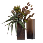 GRAVIR HONEY ΒΑΖΟ 16x12x33cm ΓΥΑΛΙ ΚΑΦΕ 020138 - Image 3