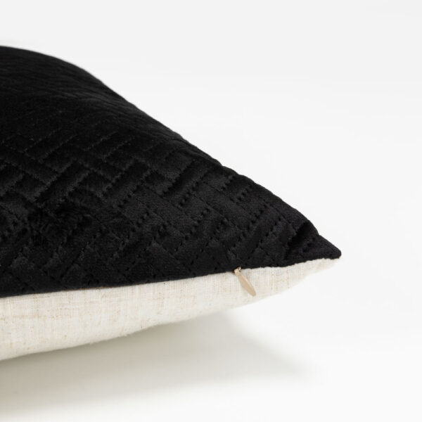 DIAGONAL ΔΙΑΚΟΣΜΗΤΙΚΟ ΜΑΞΙΛΑΡΙ 45x45cm ΒΕΛΟΥΔΟ ΜΑΥΡΟ 020449 - Image 3