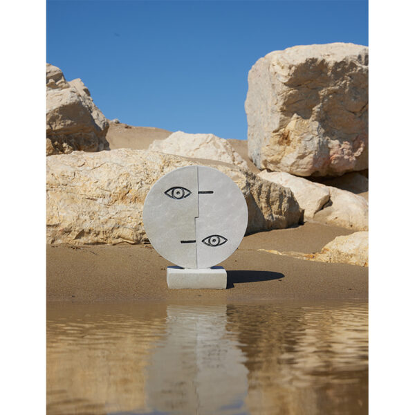 CONTRASTO ΔΙΑΚΟΣΜΗΤΙΚΟ TOTEM 25x8x29cm POLYRESIN ΓΚΡΙ 020733 - Image 2