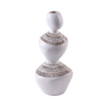 OVOCIE 1 ΒΑΖΟ 14x12x28cm POLYRESIN ΛΕΥΚΟ ΚΑΦΕ 020734
