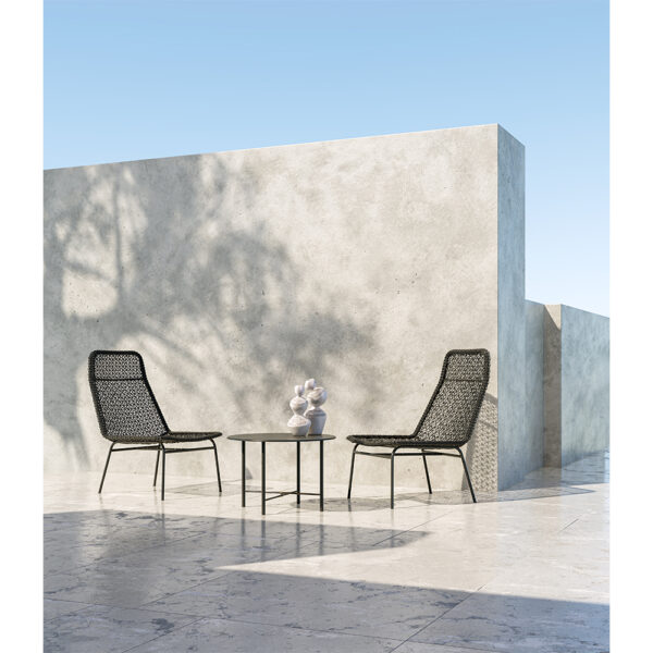 OVOCIE 2 ΒΑΖΟ 13x13x32cm POLYRESIN ΛΕΥΚΟ ΚΑΦΕ 020735 - Image 3