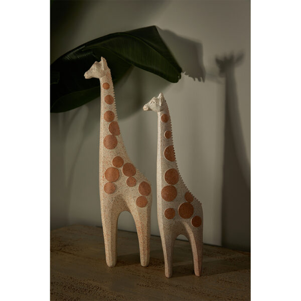 KEMIL ΔΙΑΚΟΣΜΗΤΙΚΟ ΚΑΜΗΛΟΠΑΡΔΑΛΗ 9x6x35cm POLYRESIN ΛΕΥΚΟ ΚΑΦΕ 020741 - Image 2