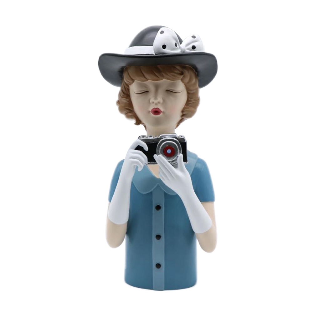 020796-1B8hJ-first-_1 TRAVEL GIRL 6 ΔΙΑΚΟΣΜΗΤΙΚΗ ΦΙΓΟΥΡΑ 15x14x34cm POLYRESIN ΠΟΛΥΧΡΩΜΟ 020796 - Image 1