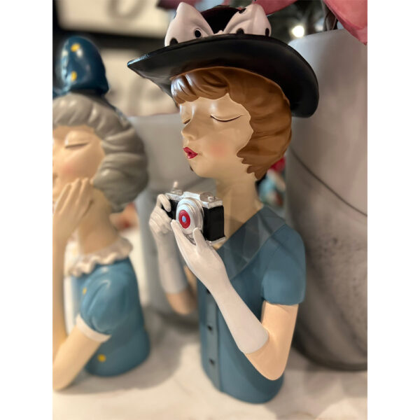 TRAVEL GIRL 6 ΔΙΑΚΟΣΜΗΤΙΚΗ ΦΙΓΟΥΡΑ 15x14x34cm POLYRESIN ΠΟΛΥΧΡΩΜΟ 020796 - Image 4