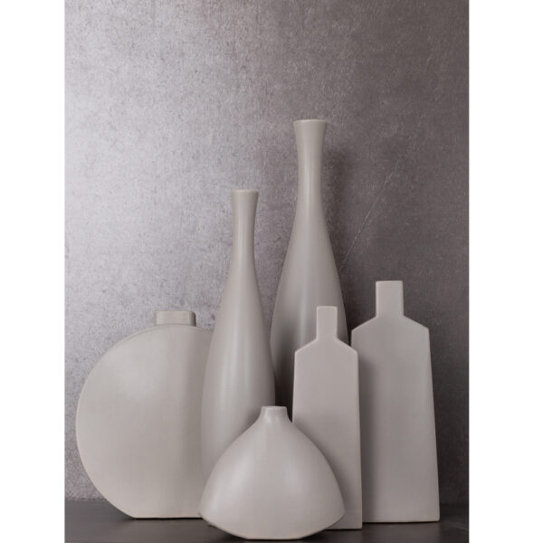 LUI ΒΑΖΟ 11x4x33cm ΚΕΡΑΜΙΚΟ ΓΚΡΙ ΜΑΤ 020912 - Image 3