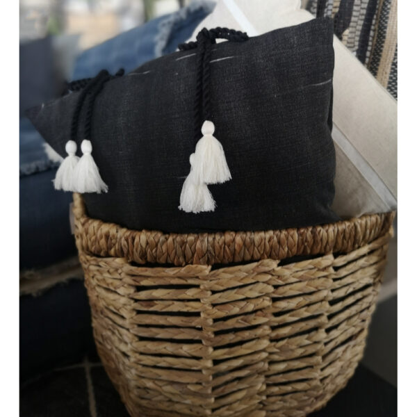SABLE 9 ΔΙΑΚΟΣΜΗΤΙΚΟ ΜΑΞΙΛΑΡΙ 45x45cm ΒΑΜΒΑΚΙ ΜΑΥΡΟ 021487 - Image 2