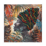 JUNGLE LADY ΠΙΝΑΚΑΣ ΔΙΑΚΟΣΜΗΣΗΣ 80x80x4cm ΚΑΜΒΑΣ ΠΟΛΥΧΡΩΜΟ ΞΥΛΟ 021638