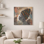JUNGLE LADY ΠΙΝΑΚΑΣ ΔΙΑΚΟΣΜΗΣΗΣ 80x80x4cm ΚΑΜΒΑΣ ΠΟΛΥΧΡΩΜΟ ΞΥΛΟ 021638 - Image 2