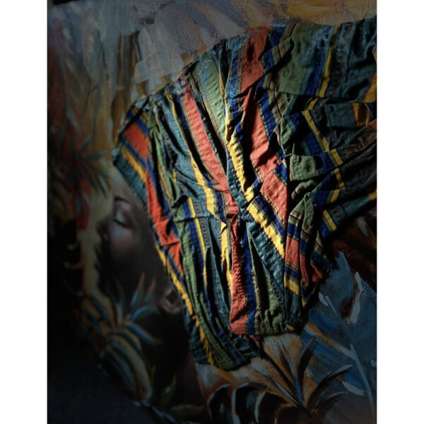 JUNGLE LADY ΠΙΝΑΚΑΣ ΔΙΑΚΟΣΜΗΣΗΣ 80x80x4cm ΚΑΜΒΑΣ ΠΟΛΥΧΡΩΜΟ ΞΥΛΟ 021638 - Image 3