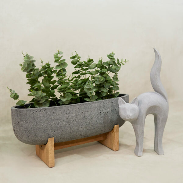 EUCALYPTUS ΦΥΤΟ ΤΕΧΝΗΤΟ ΣΕ ΓΛΑΣΤΡΑ 49cm POLYESTER ΠΡΑΣΙΝΟ PE/PP 022413 - Image 2
