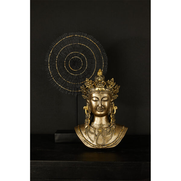 TUISI ΔΙΑΚΟΣΜΗΤΙΚΟ TOTEM 26x8x43cm POLYRESIN ΜΑΥΡΟ ΧΡΥΣΟ 022807 - Image 2