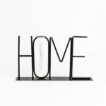 HOME ΔΙΑΚΟΣΜΗΤΙΚΗ ΕΠΙΓΡΑΦΗ 38x5x22cm ΜΕΤΑΛΛΟ ΜΑΥΡΟ ΓΥΑΛΙ 023418