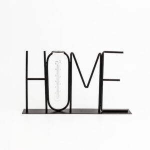 HOME ΔΙΑΚΟΣΜΗΤΙΚΗ ΕΠΙΓΡΑΦΗ 38x5x22cm ΜΕΤΑΛΛΟ ΜΑΥΡΟ ΓΥΑΛΙ 023418
