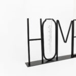 HOME ΔΙΑΚΟΣΜΗΤΙΚΗ ΕΠΙΓΡΑΦΗ 38x5x22cm ΜΕΤΑΛΛΟ ΜΑΥΡΟ ΓΥΑΛΙ 023418 - Image 2