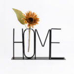 HOME ΔΙΑΚΟΣΜΗΤΙΚΗ ΕΠΙΓΡΑΦΗ 38x5x22cm ΜΕΤΑΛΛΟ ΜΑΥΡΟ ΓΥΑΛΙ 023418 - Image 3