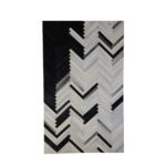 MOUNTAIN ΧΑΛΙ ΣΑΛΟΝΙΟΥ 120x200cm ΔΕΡΜΑ ΜΑΥΡΟ ΛΕΥΚΟ ΜΑΛΛΙΝΟ 024846