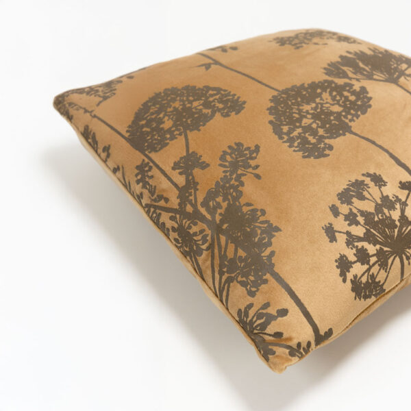 PEONY ΔΙΑΚΟΣΜΗΤΙΚΟ ΜΑΞΙΛΑΡΙ 45x45cm ΒΕΛΟΥΔΟ ΜΕΛΙ ΚΑΦΕ 025336 - Image 3