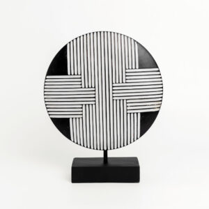 RANDER ΔΙΑΚΟΣΜΗΤΙΚΟ TOTEM 25x7x30cm POLYRESIN ΜΑΥΡΟ ΛΕΥΚΟ 025815