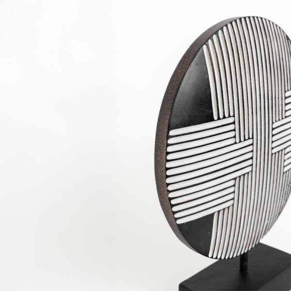 RANDER ΔΙΑΚΟΣΜΗΤΙΚΟ TOTEM 25x7x30cm POLYRESIN ΜΑΥΡΟ ΛΕΥΚΟ 025815 - Image 4