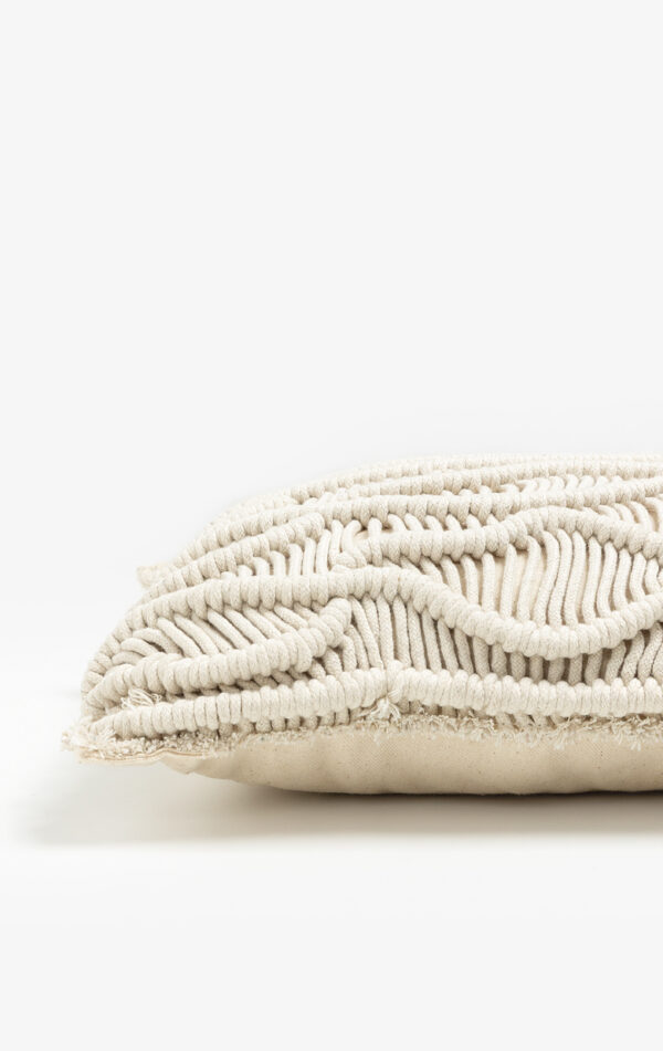 KRISHA ΔΙΑΚΟΣΜΗΤΙΚΟ ΜΑΞΙΛΑΡΙ MACRAME 30x50cm ΒΑΜΒΑΚΙ IVORY POLYESTER 029117 - Image 3