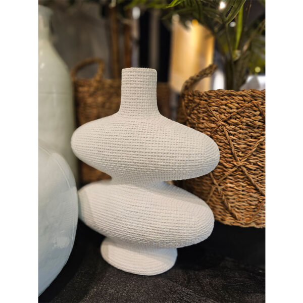 RANDI ΒΑΖΟ 32x15x39cm POLYRESIN ΛΕΥΚΟ 029650 - Image 2