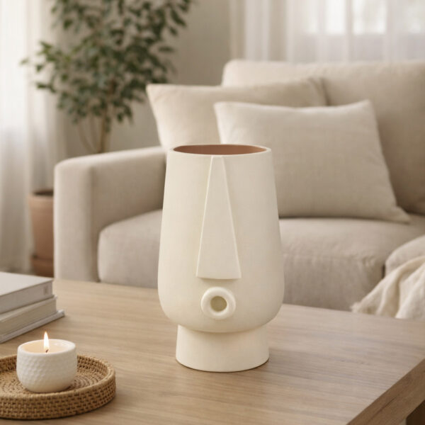 FIRA ΒΑΖΟ 12x11x18cm POLYRESIN IVORY 029661 - Image 2