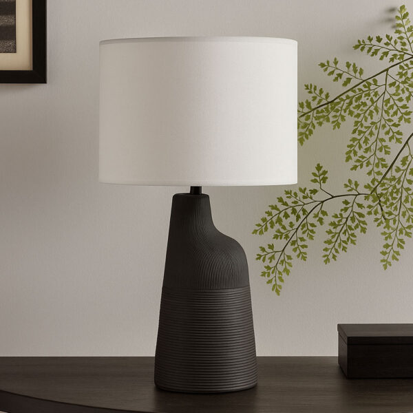 JEMMA ΦΩΤΙΣΤΙΚΟ ΕΠΙΤΡΑΠΕΖΙΟ 36x36x57cm POLYRESIN ΜΑΥΡΟ ΛΕΥΚΟ 029932 - Image 2