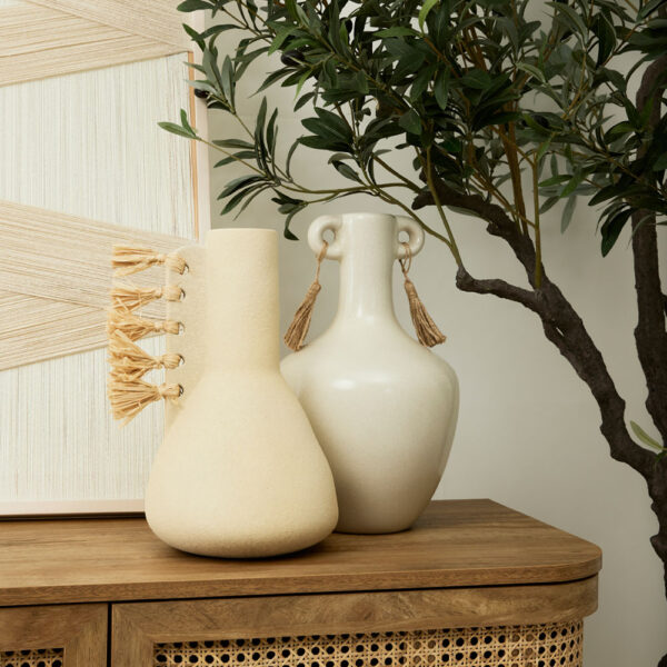 AEGEAN ΒΑΖΟ 21x21x35cm STONEWARE ΜΠΕΖ 029948 - Image 3