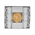 CACTUS ΚΟΥΠΑ ESPRESSO SET 6ΤΜΧ 32x28x7cm ΠΟΡΣΕΛΑΝΗ ΛΕΥΚΟ ΦΥΣΙΚΟ BAMBOO 030001 - Image 3