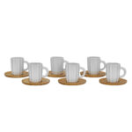 CACTUS ΚΟΥΠΑ ESPRESSO SET 6ΤΜΧ 27x22x6cm ΠΟΡΣΕΛΑΝΗ ΛΕΥΚΟ ΦΥΣΙΚΟ BAMBOO 030002