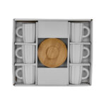 CACTUS ΚΟΥΠΑ ESPRESSO SET 6ΤΜΧ 27x22x6cm ΠΟΡΣΕΛΑΝΗ ΛΕΥΚΟ ΦΥΣΙΚΟ BAMBOO 030002 - Image 3