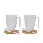 CURVE ΚΟΥΠΑ 22x22x8cm ΠΟΡΣΕΛΑΝΗ ΛΕΥΚΟ ΦΥΣΙΚΟ BAMBOO 030003